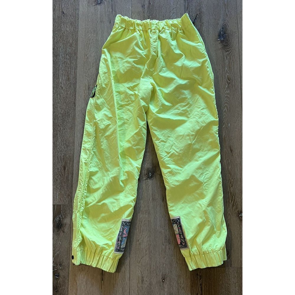 Quiksilver Snow Pants Mens Small Neon All Down The Line Entrant Fabric Vintage